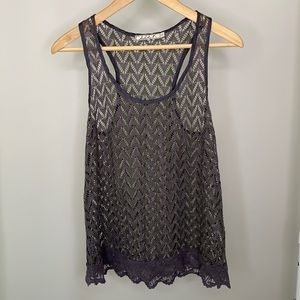 Chloe K Chevron Cut-Out Racerback Tank